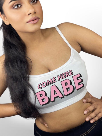 Printed Womens Soft White Soft Bra